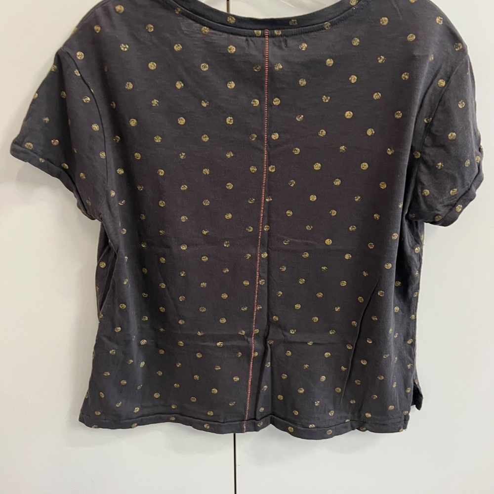 Sundry- Women's Black Tee with Golden Polka Dots-  Size 0 (XS) - Picture 2 of 6